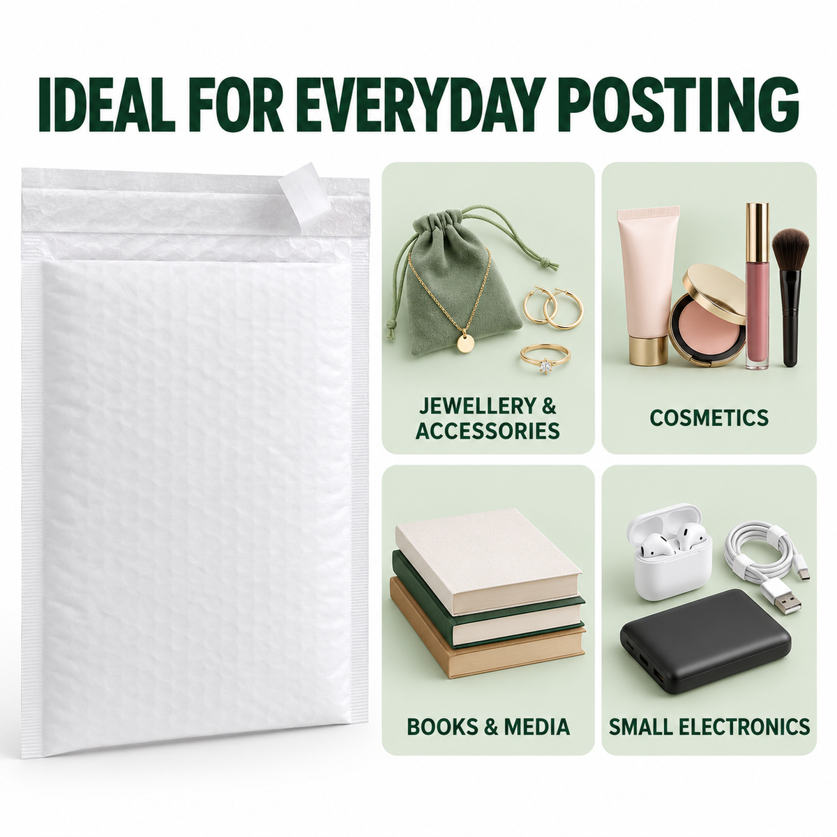 White Padded Bubble Envelopes | All Sizes | Bulk Packs