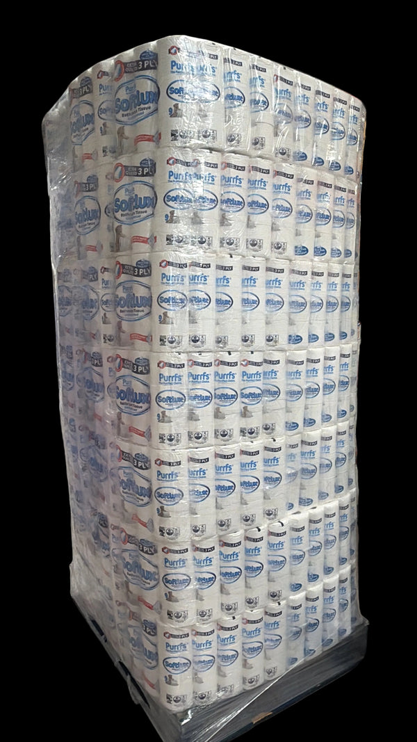 Pallet Deal: 56 Cases Purrfs Softlux 3-Ply Toilet Paper (Unscented)