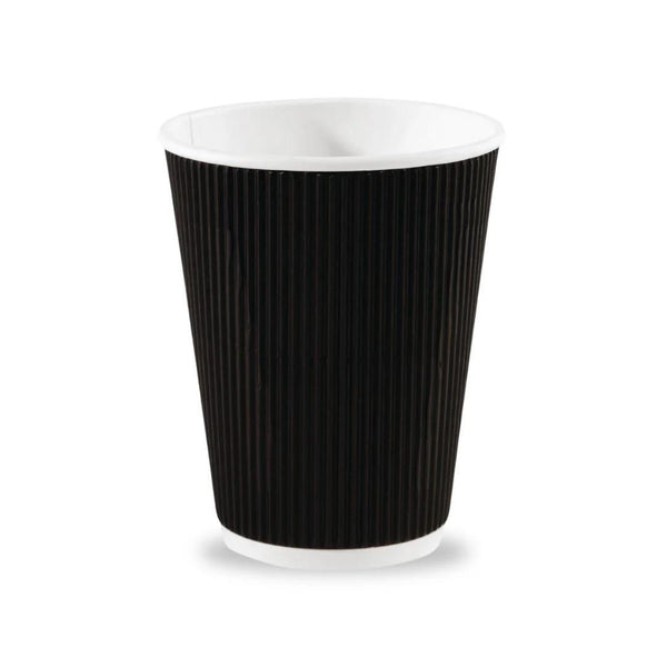 12oz Black Ripple Coffee Paper Cup - 500pk