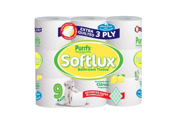 SOFTLUX™ 3-Ply Extra Quilted Citrus Scented Toilet Rolls - Premium Bathroom Tissue