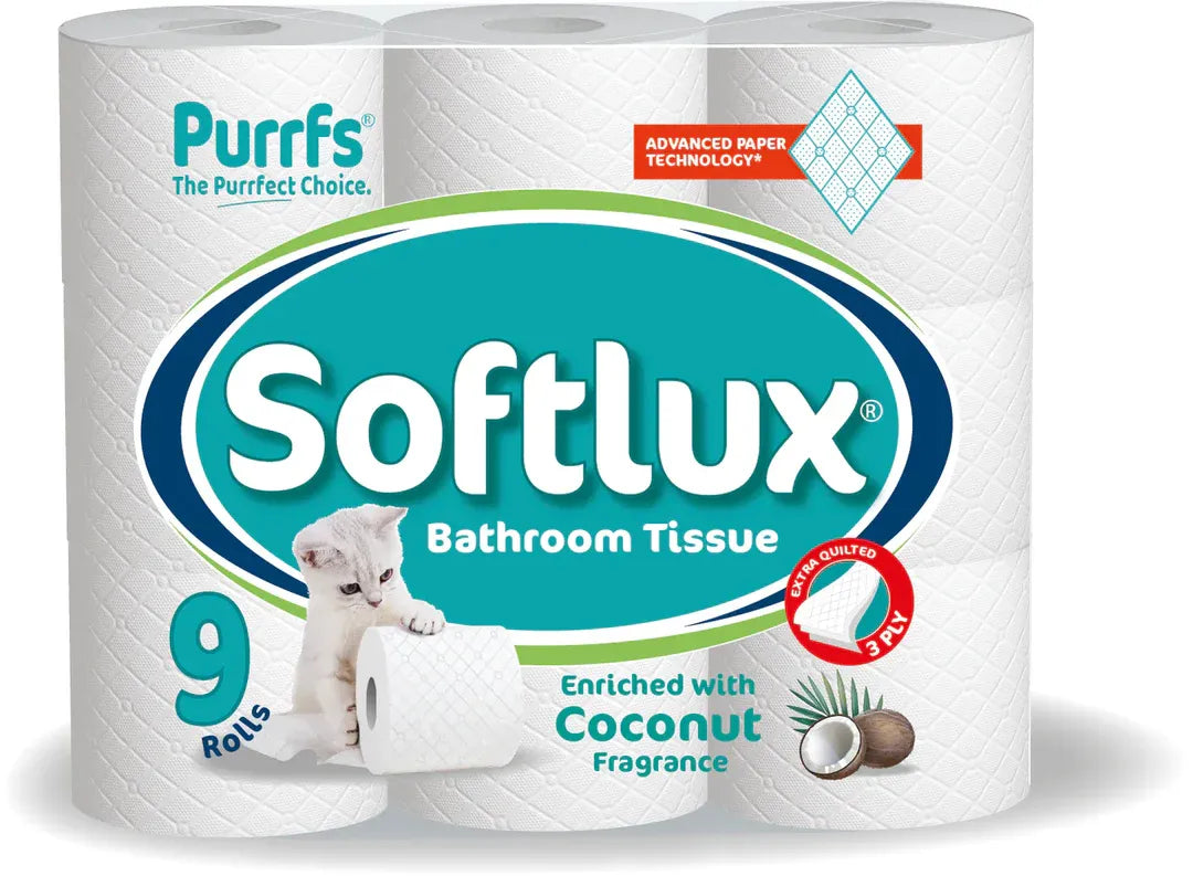 Pallet Deal: 56 Cases Purrfs Softlux 3-Ply Toilet Paper (Coconut Scented)