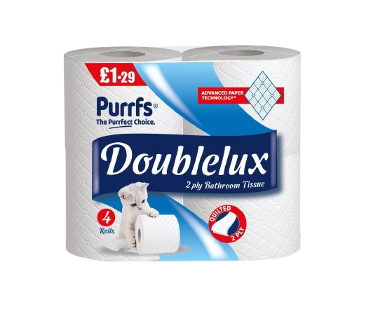 DOUBLELUX™ 2-Ply Blue Quilted Toilet Rolls - Luxury Soft Tissue Premium Quality