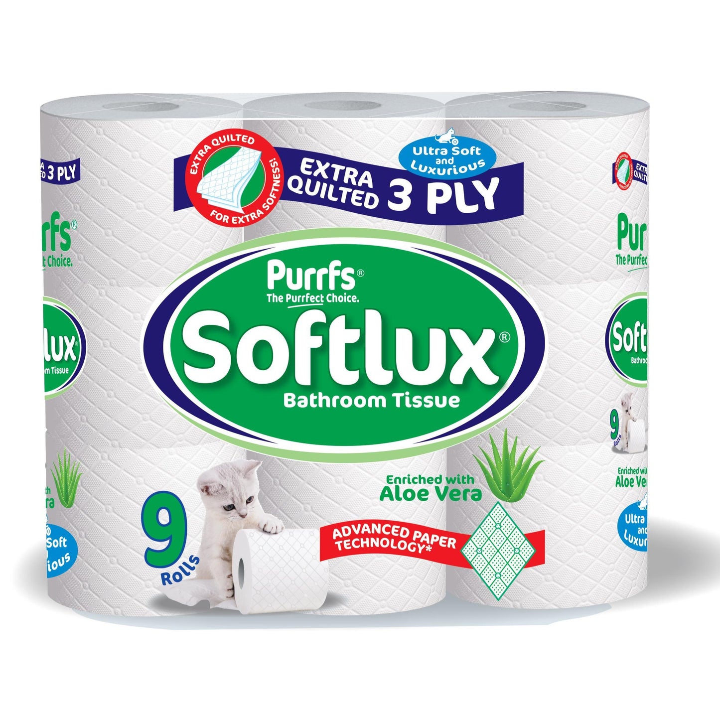 Softlux 3ply 90 Toilet Rolls Quilted Aloe Vera Flavour- Ultra Soft and Absorbent