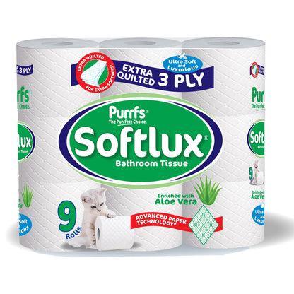 Softlux 3ply 90 Toilet Rolls Quilted Aloe Vera Flavour- Ultra Soft and Absorbent
