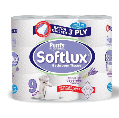 Softlux 3ply 90 Toilet Rolls Quilted Lavender Flavour- Ultra Soft and Absorbent