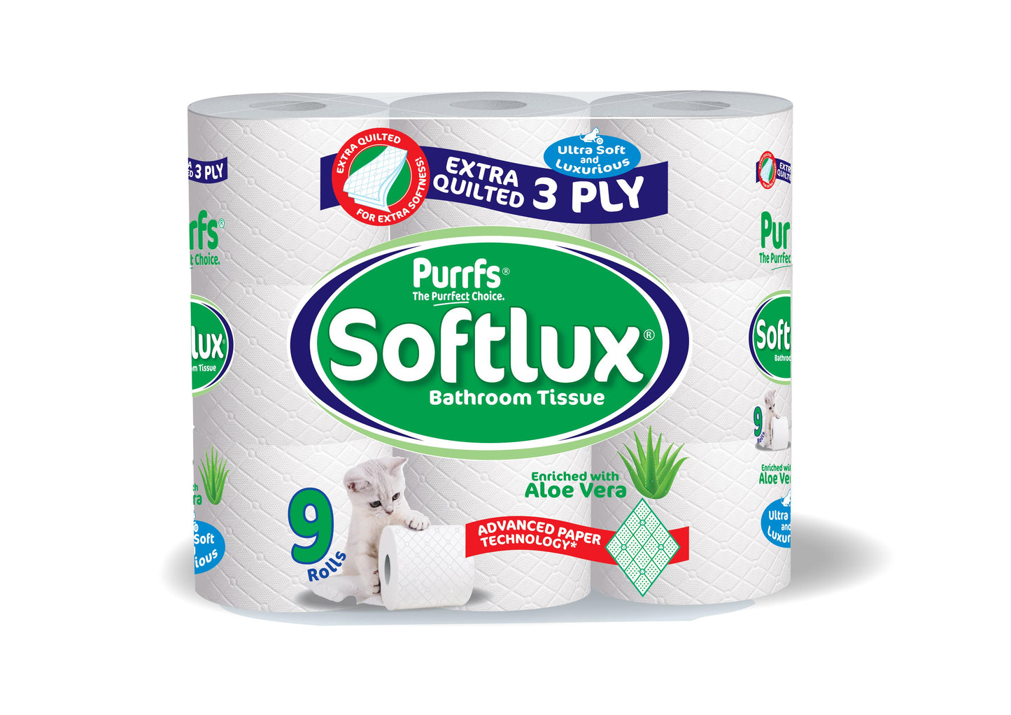 Pallet Deal: 56 Cases Purrfs Softlux 3-Ply Toilet Paper (Aloe Vera Scented)
