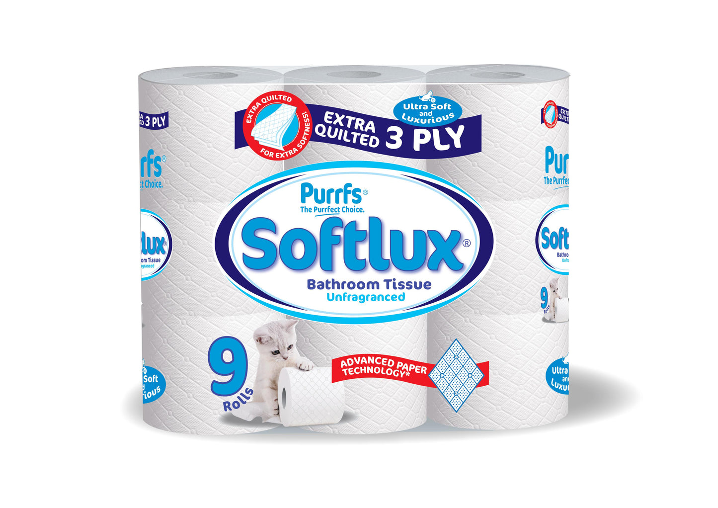 Softlux 3ply 90 Toilet Rolls Quilted Unscented Flavour- Ultra Soft and Absorbent