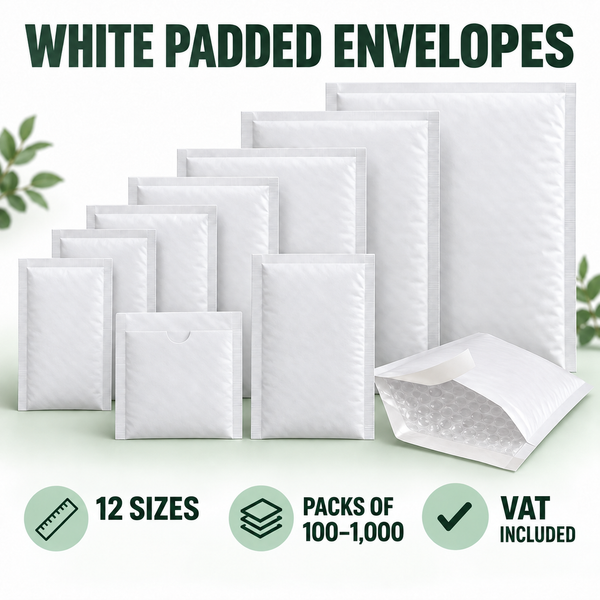White Padded Bubble Envelopes | All Sizes | Bulk Packs