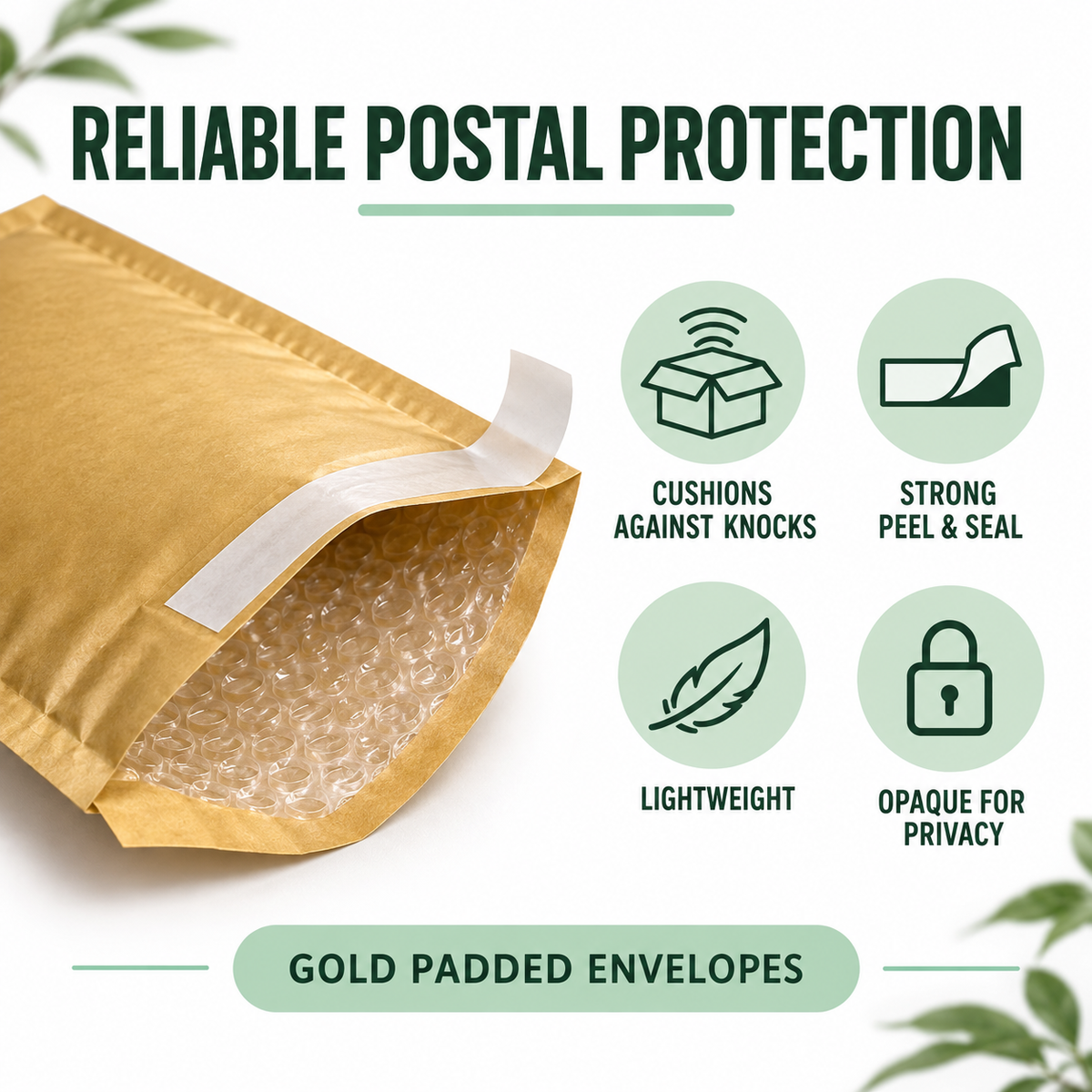 Gold Padded Bubble Envelopes | All Sizes | Bulk Packs
