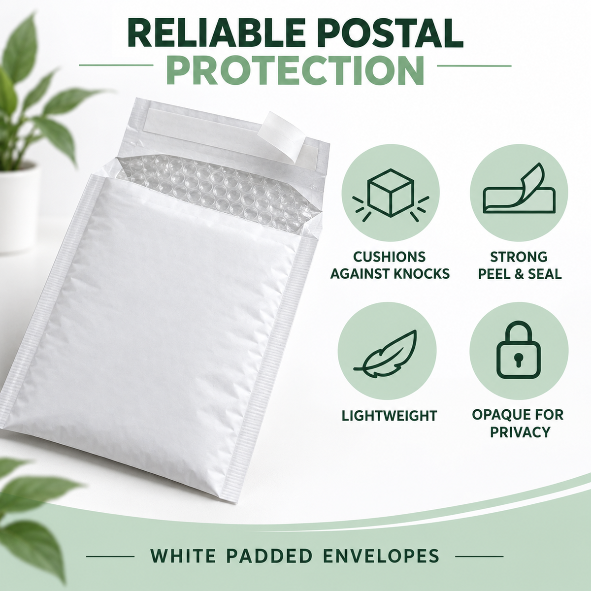 White Padded Bubble Envelopes | All Sizes | Bulk Packs