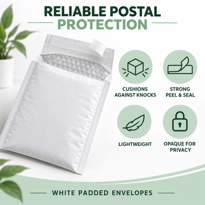 White Padded Bubble Envelopes | All Sizes | Bulk Packs