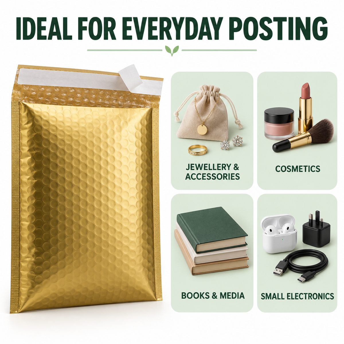Gold Padded Bubble Envelopes | All Sizes | Bulk Packs