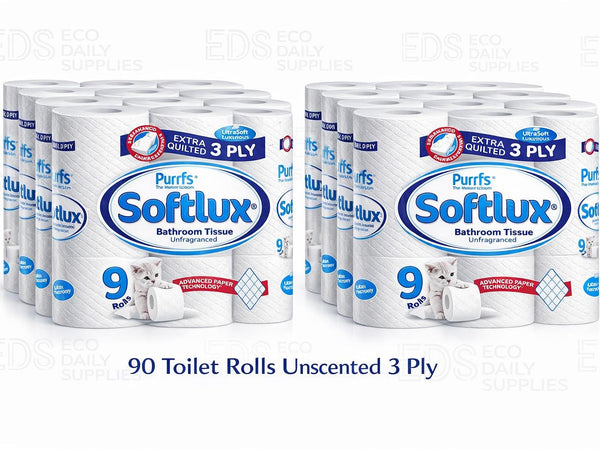 Softlux 3ply 90 Toilet Rolls Quilted Unscented Flavour- Ultra Soft and Absorbent