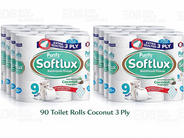 Softlux 3ply 90 Toilet Rolls Quilted Coconut Flavour- Ultra Soft and Absorbent