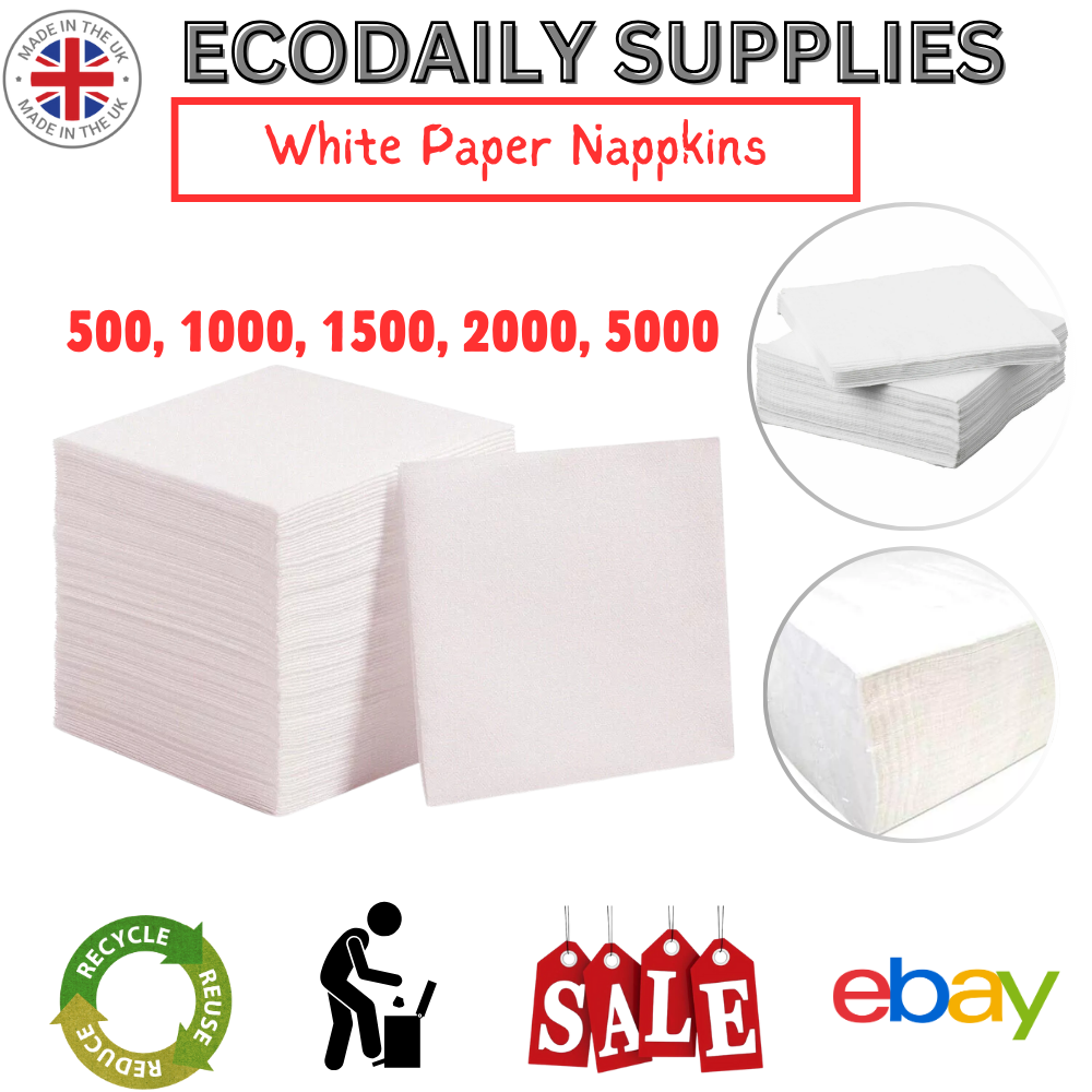 White Paper Napkins 1 Ply (30cm x 30cm)