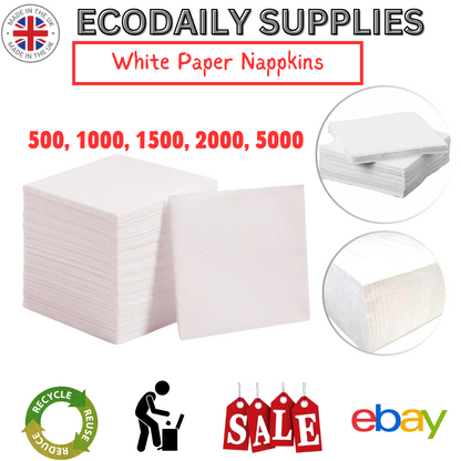 White Paper Napkins 1 Ply (30cm x 30cm)