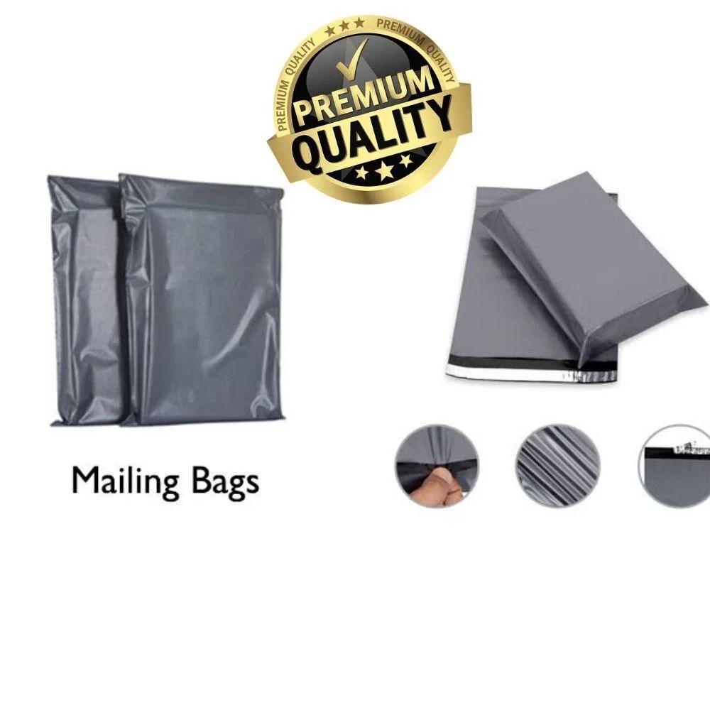 Grey Self Seal Plastic Mailing Bags