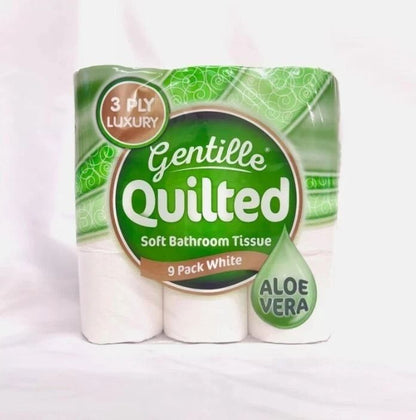 Gentille Quilted Aloe Vera 90 Rolls Tissue Luxury 3-Ply Toilet Paper Soft White