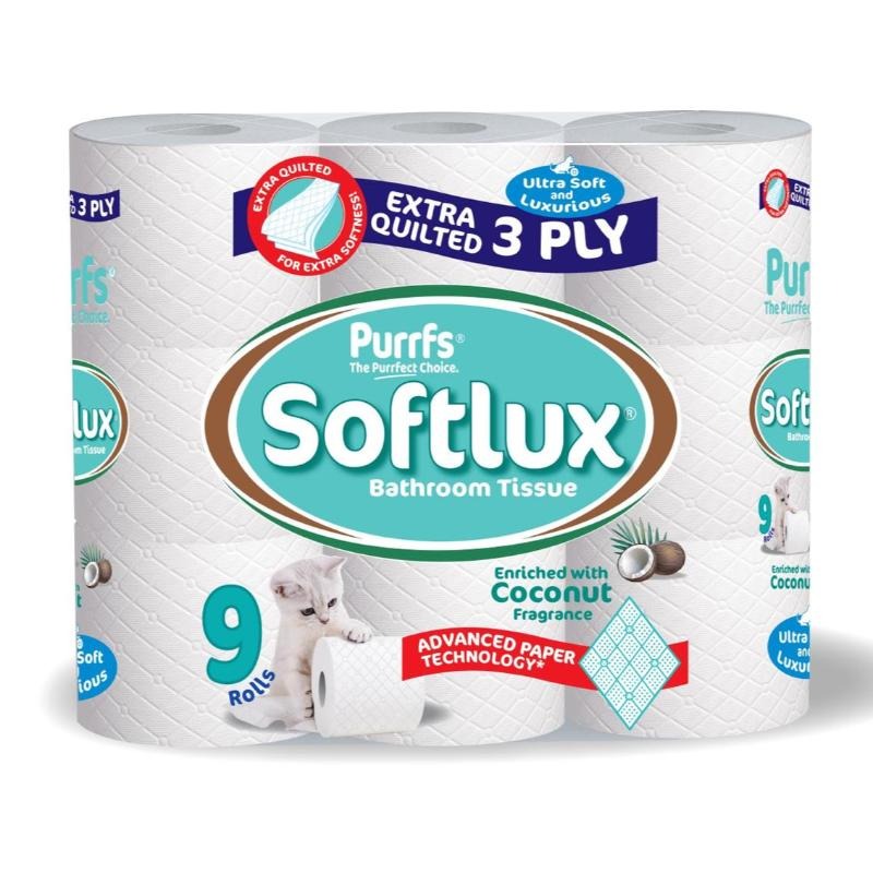 Pallet Deal: 56 Cases Purrfs Softlux 3-Ply Toilet Paper (Coconut Scented)