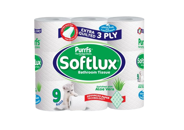 SOFTLUX™ 3-Ply Extra Quilted Aloe Vera Scented Toilet Rolls - Premium Bathroom Tissue