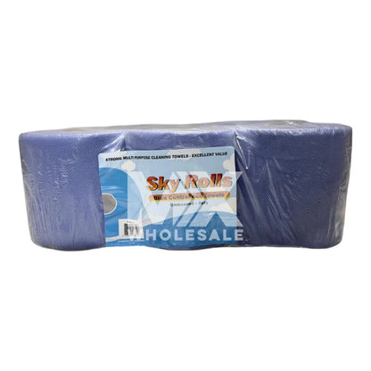 Pallet Deal: 117 x Blue Centrefeed Paper Rolls (Full Pallet)