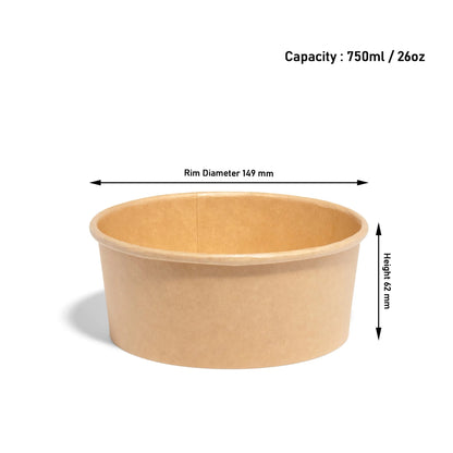 Round Kraft Paper Bowl - 300pk