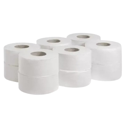 3" Mini Jumbo Pure Pulp Toilet Rolls 2-Ply - 100m Premium White Commercial Grade