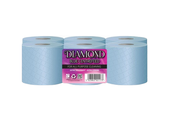 Diamond Blue Centre Feed Rolls 2ply - 100% Recycled Paper