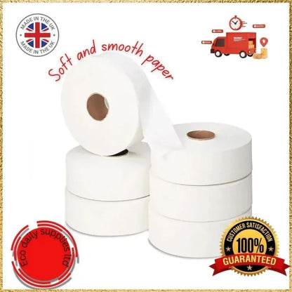 3" Mini Jumbo Pure Pulp Toilet Rolls 2-Ply - 100m Premium White Commercial Grade