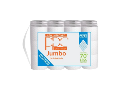 PPC Jumbo 2-Ply Quilted Embossed Toilet Rolls - Eco-Friendly Recycled Tissue