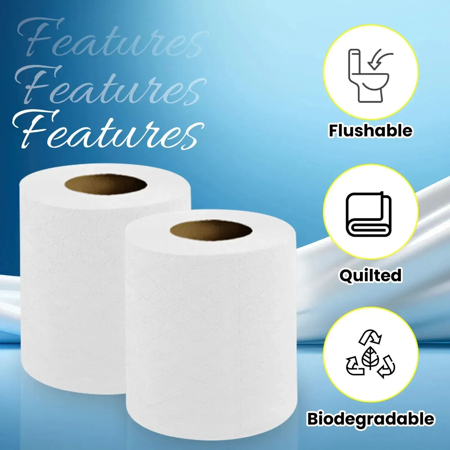 PPC Jumbo 2-Ply Quilted Embossed Toilet Rolls - Eco-Friendly Recycled Tissue