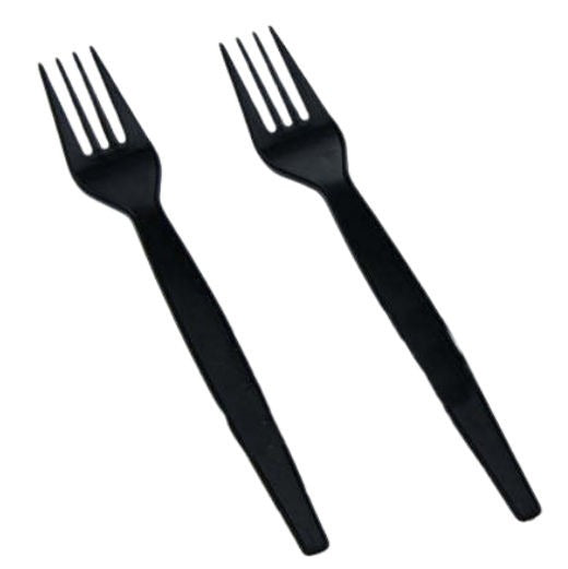 Quality Heavy Duty Black Plastic Forks - 100pk