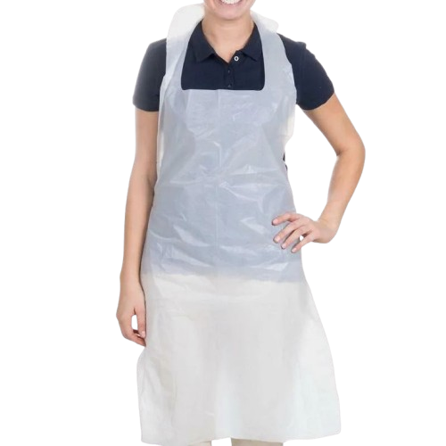 Disposable White Polythene Aprons - Waterproof, Anti-Bacterial Infection Control