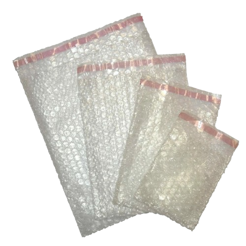 Plain Bubble Wrap Pouches with Self-Seal Strip
