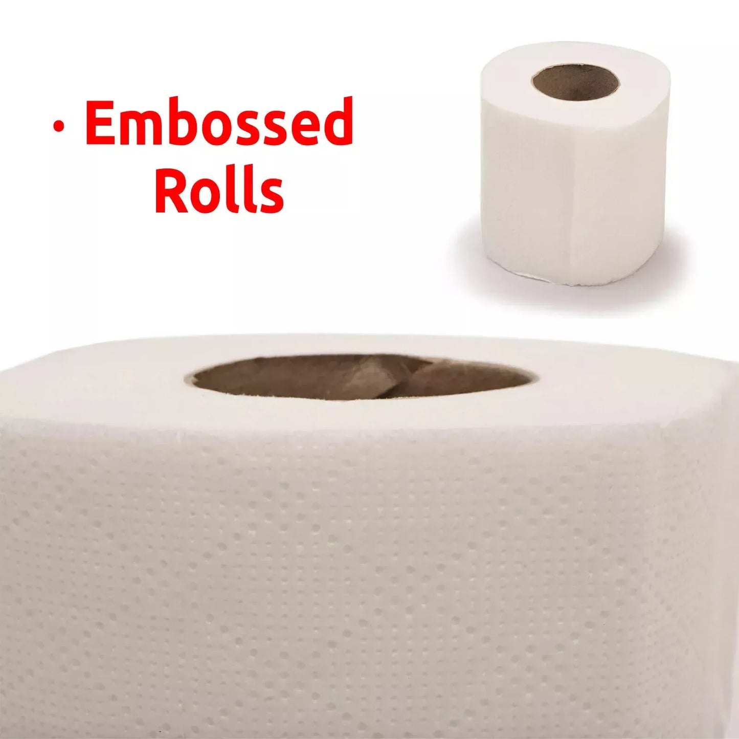 PPC Jumbo 2-Ply Quilted Embossed Toilet Rolls - Eco-Friendly Recycled Tissue