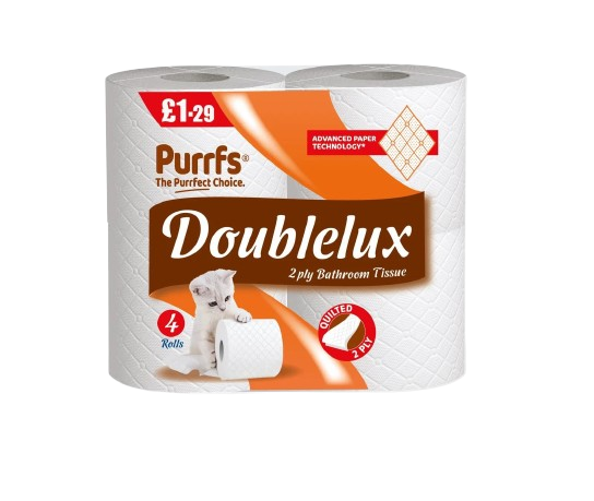 DOUBLELUX™ 2-Ply Peach Scented Quilted Toilet Rolls - Luxury Soft Tissue