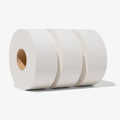 3" Mini Jumbo Pure Pulp Toilet Rolls 2-Ply - 100m Premium White Commercial Grade