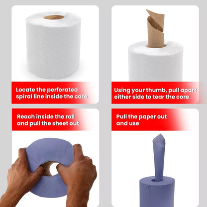 12x Centrefeed White Rolls | 2 Ply Embossed Paper Towels | Strong & Absorbent | Sustainable & UK Supplier |