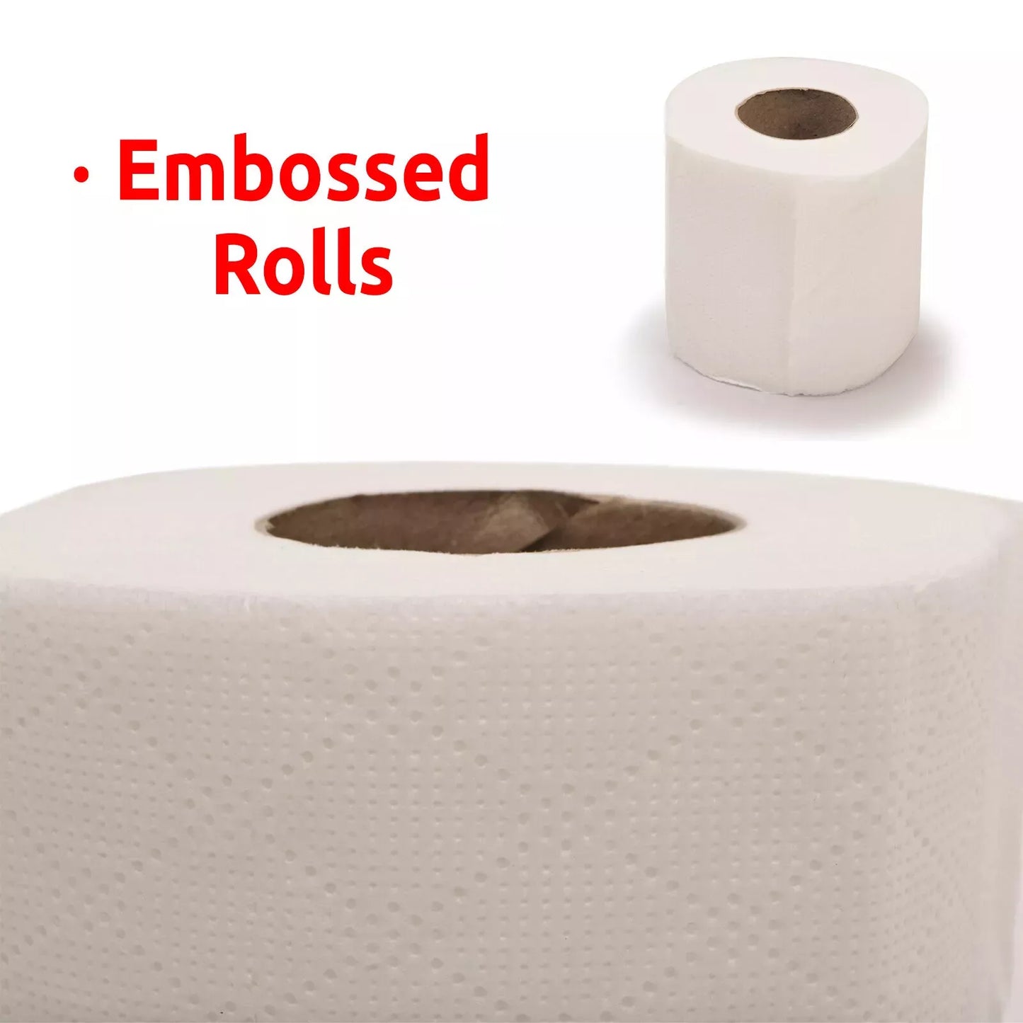 144 Toilet Large PPC Rolls 2ply Quilted Embossed Luxury White Tissue Rolls